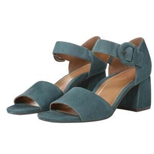 VIONIC Womens Chardonnay Heeled Sandals US 8 Wide Bodega Blue Suede NWOB